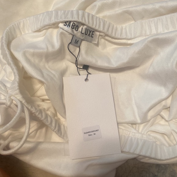 White suede Sabo Skirt romper size medium - Picture 3 of 5